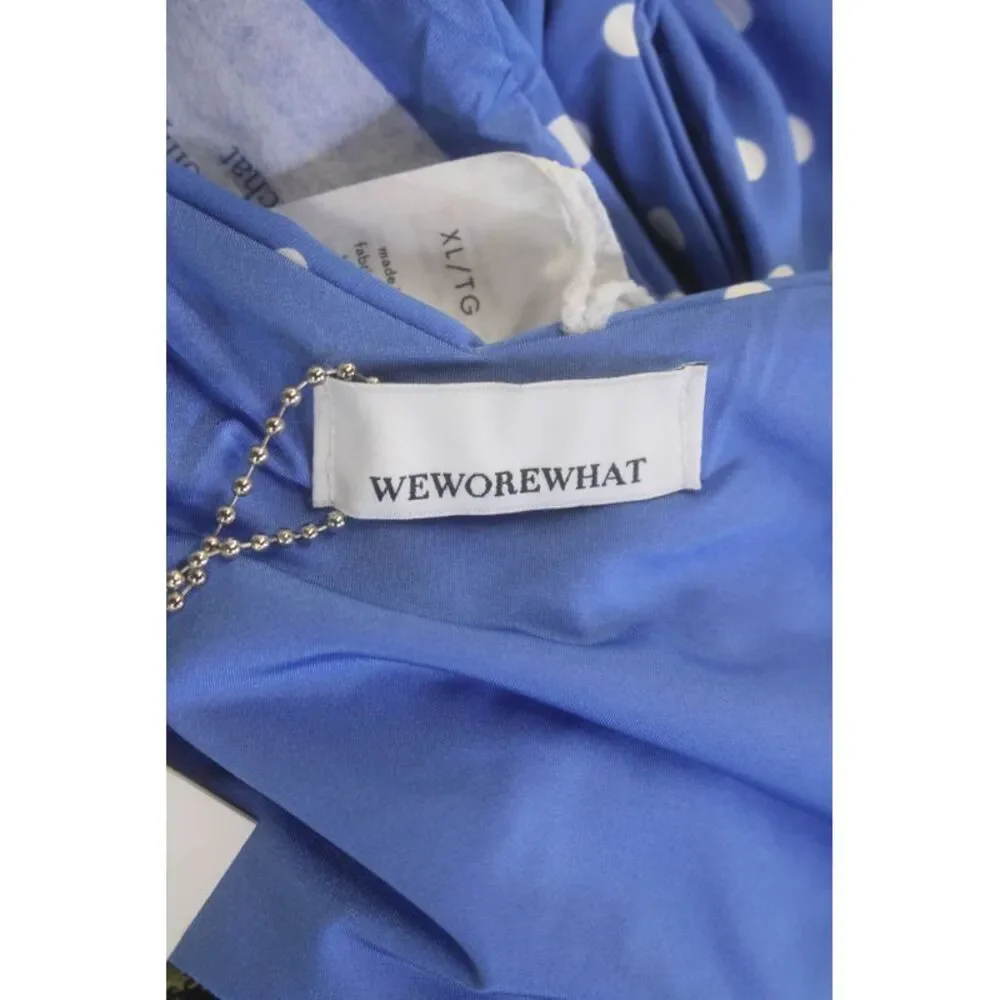 Weworewhat Womens Polka Dot High Cut Pull On Bikini Bottoms Blue Size XL